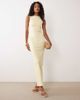 Vesper Vesper bengaline cowl back high neck maxi dress in yellow - 2