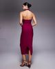 Vesper Vesper bengaline cross front halterneck keyhole detail midaxi dress in berry-pink - 3