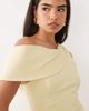 Vesper Vesper bengaline drape off shoulder maxi dress in lemon-Yellow - 3