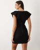 Vesper Vesper bengaline exaggerated shoulder mini dress in black - 2