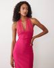Vesper Vesper bengaline halter scoop neck maxi dress in pink - 2