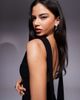 Vesper Vesper bengaline high neck low draped back detailing maxi dress in black - 4