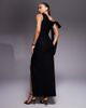 Vesper Vesper bengaline off shoulder drape detail maxi dress in black - 3