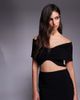 Vesper Vesper bengaline off the shoulder twist front crop top in black - part of a set - 1