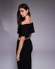 Vesper Vesper bengaline off the shoulder twist front crop top in black - part of a set - 4