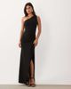 Vesper Vesper bengaline one shoulder maxi dress in black - 2