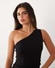 Vesper Vesper bengaline one shoulder maxi dress in black - 3