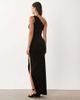 Vesper Vesper bengaline one shoulder maxi dress in black - 4