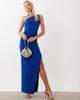Vesper Vesper bengaline one shoulder maxi dress in cobalt-Blue - 1