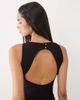 Vesper Vesper bengaline open back high neck maxi dress in black - 3