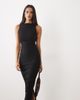 Vesper Vesper bengaline open back high neck maxi dress in black - 4