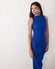 Vesper Vesper bengaline open back high neck maxi dress in cobalt-Blue - 1