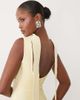 Vesper Vesper bengaline ruched neck drape open back maxi dress in yellow - 2