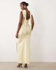 Vesper Vesper bengaline ruched neck drape open back maxi dress in yellow - 4