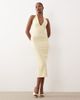 Vesper Vesper bengaline scoop halterneck tie detail midi dress in yellow - 1