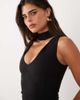 Vesper Vesper bengaline scoop maxi dress with high neck detail in black - 2
