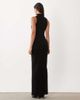 Vesper Vesper bengaline scoop maxi dress with high neck detail in black - 4