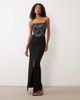 Vesper Vesper bengaline square edge bandeau maxi dress in black - 1