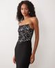 Vesper Vesper bengaline square edge bandeau maxi dress in black - 2
