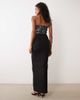 Vesper Vesper bengaline square edge bandeau maxi dress in black - 3