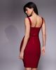 Vesper Vesper bengaline square neck bodycon midi dress in wine-Red - 3