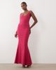 Vesper Vesper bengaline square neck fishtail maxi dress in fuschia-pink - 1