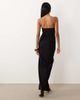 Vesper Vesper bengaline sweetheart bandeau thigh slit maxi dress in black - 4