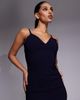 Vesper Vesper bengaline v-neck cami low back maxi dress in navy - 4