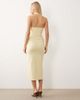 Vesper Vesper halterneck thigh slit bengaline midi dress in lemon-Yellow - 2
