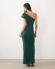 Vesper Vesper off the shoulder foldover bengaline maxi dress in dark green - 4