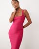 Vesper Vesper Petite bengaline sleeveless square neck fishtail midi dress in pink - 2