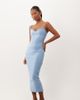 Vesper Vesper Petite bengaline sweetheart neckling cami strap midaxi dress in ice blue-Black - 1