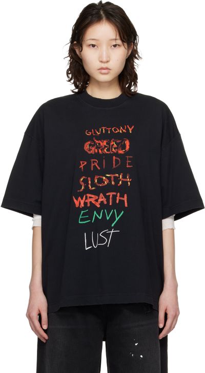 VETEMENTS VETEMENTS Black 7 Sins T-shirt