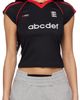 VETEMENTS VETEMENTS Black & Red Alphabet Football Jersey T-shirt - 1