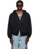 VETEMENTS VETEMENTS Black Big Biker Cross Zip-Up Hoodie - 1