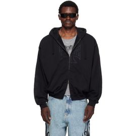 VETEMENTS VETEMENTS Black Big Biker Cross Zip-Up Hoodie