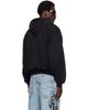 VETEMENTS VETEMENTS Black Big Biker Cross Zip-Up Hoodie - 3