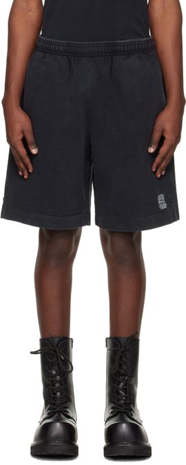 VETEMENTS VETEMENTS Black Biker Cross Logo Shorts