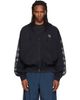VETEMENTS VETEMENTS Black Biker Cross Logo Zip Up Hoodie - 1