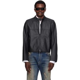 VETEMENTS VETEMENTS Black Boxy Moto Leather Jacket