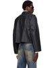 VETEMENTS VETEMENTS Black Boxy Moto Leather Jacket - 3
