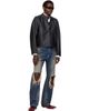 VETEMENTS VETEMENTS Black Boxy Moto Leather Jacket - 4