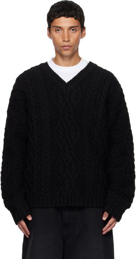 VETEMENTS VETEMENTS Black Cable-Knit Sweater