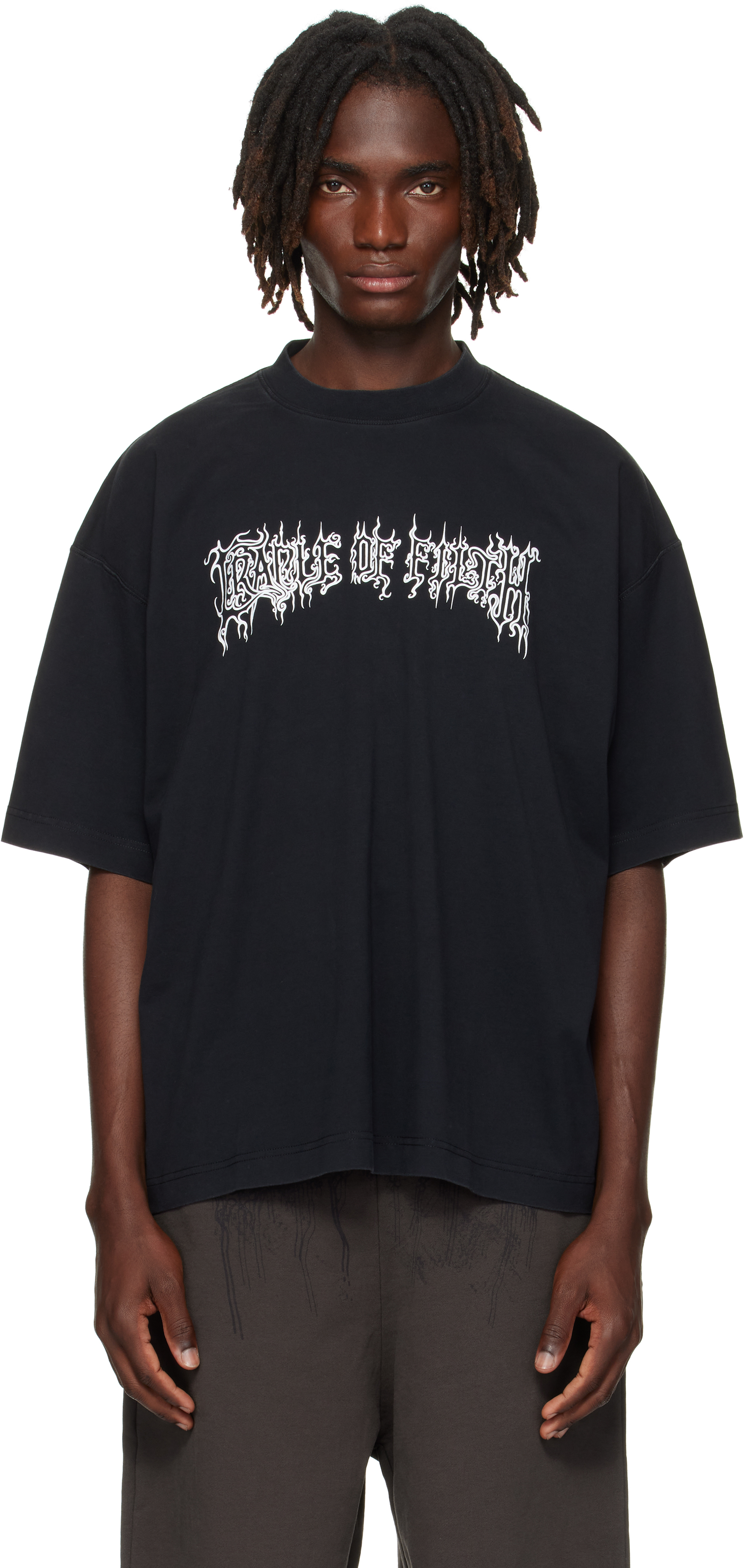 VETEMENTS - Black Cradle of Filth Logo Regular T-shirt