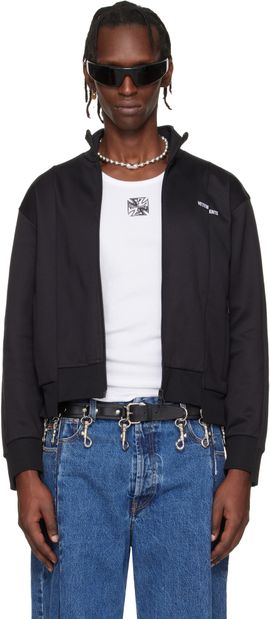 VETEMENTS VETEMENTS Black Cut-Up Athletic Zip-Up Track Jacket