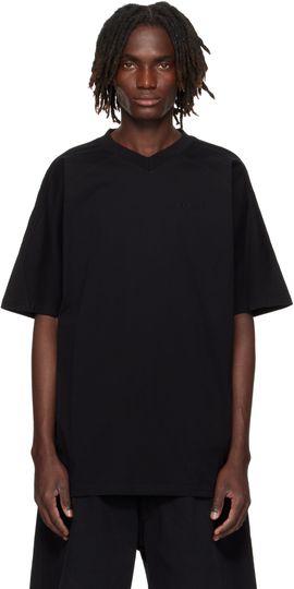 VETEMENTS VETEMENTS Black Cut-Up V-Neck T-shirt