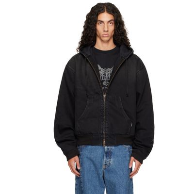 VETEMENTS VETEMENTS Black Denim Workwear Bomber Jacket