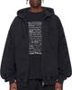 VETEMENTS VETEMENTS Black Embroidered Biker Cross Sleeves Zip-Up Hoodie - 1