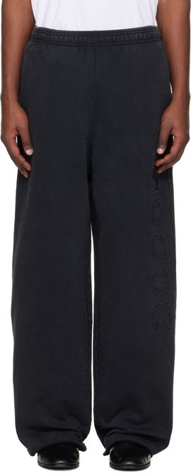 VETEMENTS VETEMENTS Black Embroidered Biker Cross Stripe Sweatpants