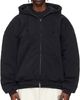 VETEMENTS VETEMENTS Black Embroidered Cross Padded Zip-Up Hoodie - 1